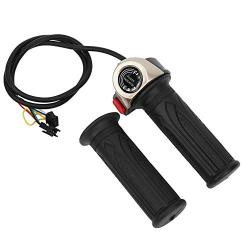 Brush Controller with Throttle Handle Kit, 24V 500W Durable Aluminum Alloy & Plastic Universal Brush Controller with LCD Display Electric Bicycle Modification Accessories