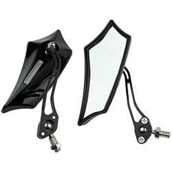 ESUPPORT Black Universal Motorcycle Motorbike Bike 8mm 10mm Rear View Side Mirror Scooter ATV