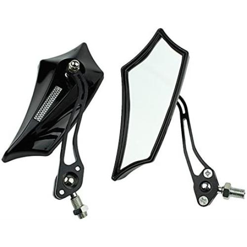 ESUPPORT Black Universal Motorcycle Motorbike Bike 8mm 10mm Rear View Side Mirror Scooter ATV
