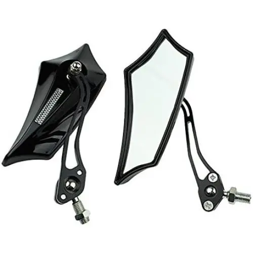 ESUPPORT Black Universal Motorcycle Motorbike Bike 8mm 10mm Rear View Side Mirror Scooter ATV