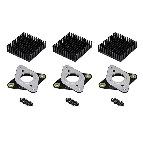 3Dman Nema17 Stepper Motor Steel and Rubber Vibration Dampers with M3 Screw + 3pcs Heat Sinks for Creality CR 10 10S Ender 3 and Other 3D Printers, CNC - 3 PCS