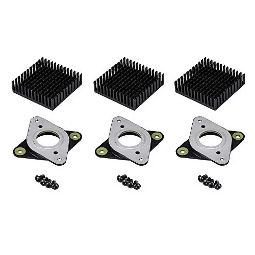 3Dman Nema17 Stepper Motor Steel and Rubber Vibration Dampers with M3 Screw + 3pcs Heat Sinks for Creality CR 10 10S Ender 3 and Other 3D Printers, CNC - 3 PCS