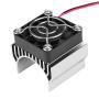 1/10 RC Aluminum Alloy Heat Sink with Cooling Fan for 540/550 / 3650 Motor RC Car (Silver)