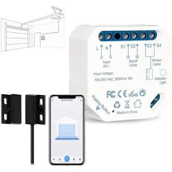 LoraTap Smart WiFi Garage Door Opener Controller, Wireless Remote Control Switch Timer Open/Close Monitor, Smart Life App Control, Voice Control, Works with Alexa and Google Home, No Hub Required