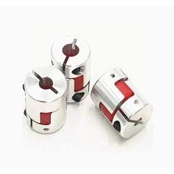 3Pcs 6.35x10mm CNC Stepper Motor Jaw Shaft Coupler 6.35mm to 10mm Aluminum Flexible Jaw Spider Plum Coupling D25L30 Connector for CNC Router Engraving Milling Machine/3D Printer