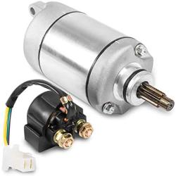 TRX300 Starter Motor 31200-HC4-033 w/Solenoid Relay Compatible with Honda FourTrax 250 300 TRX300 TRX300FW 250ES Big Red, Replaces SMU0028 31200-HA0-774 SM13213 128000-4400