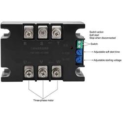 Motor Soft Start Controller, Mounts & Accessories Controls Board, 3-Phase Electrical TSR-40WA-R1 4KW AC Motor Regulator for Conveyors/Compressors [14.50 * 10.50 * 14.50]