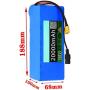 Jieoto 36V 20AH 10S 8P E-Bike Battery Pack 10S 8P 20000mAh E-Bike Battery with 2A Charger and BMS Waterproof Li-ion Battery Pack Fit for 750W-50W Motor