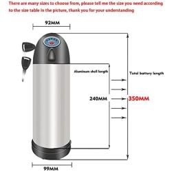 Jieoto 24V 36V 48V E-Bike Water Bottle Battery Waterproof Li-ion Battery Pack Fits for 200W 250W 400W 500W 750W 1000W E-Bike Motors with Charger and T Output Line