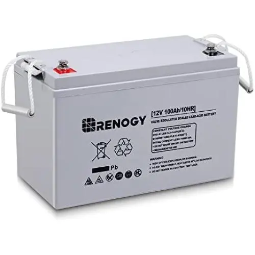 Renogy Deep Cycle AGM Battery 12 Volt 100Ah, 3% Self-Discharge Rate, 2000A Max Discharge Current, Safe Charge Most Home Appliances for RV, Camping, Cabin, Marine and Off-Grid System, Maintenance-Free