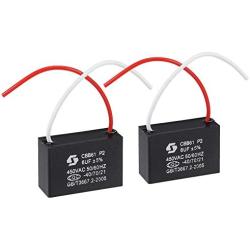 uxcell Ceiling Fan Capacitor CBB61 6uF 450V AC 2 Wires Metallized Polypropylene Film Capacitor 48x32x19mm for Electric Fan Pump Motor Generator 2Pcs