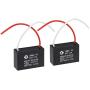uxcell Ceiling Fan Capacitor CBB61 6uF 450V AC 2 Wires Metallized Polypropylene Film Capacitor 48x32x19mm for Electric Fan Pump Motor Generator 2Pcs