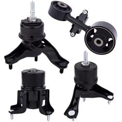 Engine Motor and Transmission Mount Set of 4 - Compatible with Toyota Camry Motor Mounts 2002-2006 2.4L Automatic Trans - Replaces A4203, A4211, A4204, A4207 - Front, Right, Rear, Upper