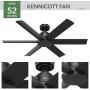 Hunter Fan Company 51180 Kennicott Ceiling Fan, 52, Matte Black