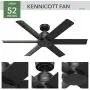 Hunter Fan Company 51180 Kennicott Ceiling Fan, 52, Matte Black