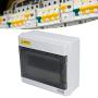 Distribution Protection Box, 8.66 x 7.87 x 3.94in Switching Power Supply ABS IP66 Waterproof Transparent Cover Distribution Junction Box for Indoor Wall Circuit Breaker(9 Way)