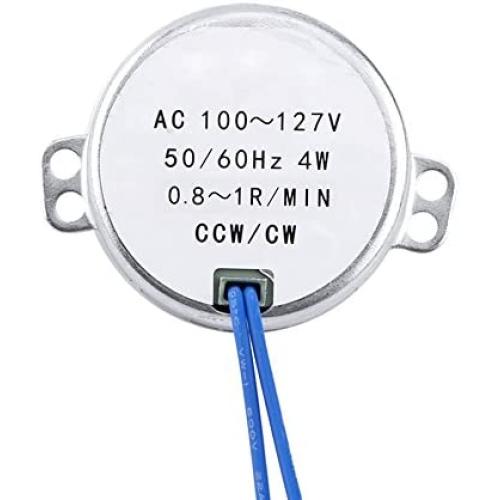 Synchronous Synchron Motor 50/60Hz AC 100-127V CCW/CW 4W Geared Motor 0.8-1RPM / 2.5-3RPM / 10-12RPM / 15-18RPM (0.8-1RPM)