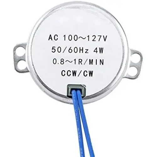 Synchronous Synchron Motor 50/60Hz AC 100-127V CCW/CW 4W Geared Motor 0.8-1RPM / 2.5-3RPM / 10-12RPM / 15-18RPM (0.8-1RPM)