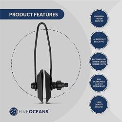 Five Oceans Universal Outboard Motor Flusher, Marine Grade Rubber Muffs, PVC Coated High Tensile Steel Bracket, Rectangular, Round and Dual Flow Rectangular
