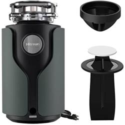 Hissun Garbage Disposal 3/4HP with Power Cord, Food Waste Disposal Continuous Feed, DC Vortex Motor Sink Garbage Disposals for Home Kitchen