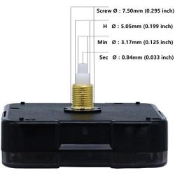 Youngtown #12888 Quartz DIY Wall Clock Movement Mechanism DIY Repair Parts Replacement Kit Sweep Silent Movement White Shaft,3/8 Inch Maximum Dial Thickness, 43/64 Inch Total Shaft Length.(No Hands)
