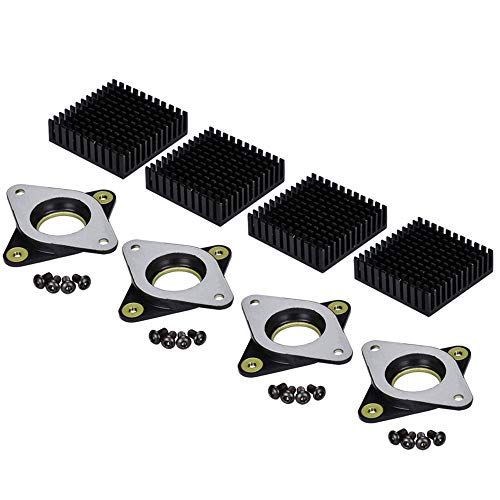BIGTREETECH Direct Nema17 Damper Stepper Motor Steel and Rubber Vibration Dampers with M3 Screw for Creality CR 10, 10S, Ender 3 and Other 3D Printers (Pack of 4)