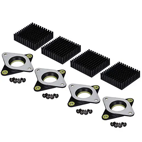 BIGTREETECH Direct Nema17 Damper Stepper Motor Steel and Rubber Vibration Dampers with M3 Screw for Creality CR 10, 10S, Ender 3 and Other 3D Printers (Pack of 4)