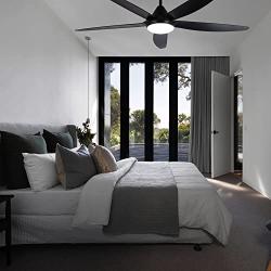 Indoor Ceiling Fan Light Fixtures - Black Remote LED 56 Ceiling Fans For Bedroom,Living Room,Dining Room Including Motor,5-Blades,Remote Switch
