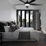 Indoor Ceiling Fan Light Fixtures - Black Remote LED 56 Ceiling Fans For Bedroom,Living Room,Dining Room Including Motor,5-Blades,Remote Switch