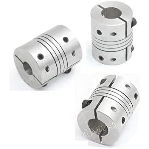 3Pcs 6.35x8mm Flexible Couplers CNC Motor Jaw Shaft 6.35mm To 8mm Aluminum Flexible Couplings Stepper Motor Connector D25L30 Fo CNC Router Milling Engraving Machine