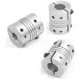 3Pcs 6.35x8mm Flexible Couplers CNC Motor Jaw Shaft 6.35mm To 8mm Aluminum Flexible Couplings Stepper Motor Connector D25L30 Fo CNC Router Milling Engraving Machine