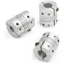 3Pcs 6.35x8mm Flexible Couplers CNC Motor Jaw Shaft 6.35mm To 8mm Aluminum Flexible Couplings Stepper Motor Connector D25L30 Fo CNC Router Milling Engraving Machine