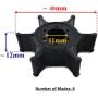 BODAO 6E0-44352-00 47-96305M Boat Engine Water Pump Impeller for Yamaha 4/5/6HP for Mariner 4/5HP Outboard Motor