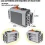 YYUNA Power Functions Motor Kit, 6Pcs Building Blocks Power Kit with 2Medium Motor, 1Battery Box, 15CM Extension Cords, LED Lights, Programming Education Toys Accessories