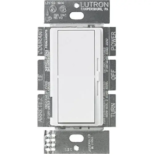 Lutron Diva 1.5 Amp Single-Pole/3-Way 3-Speed Fan Control, DVFSQ-F-WH, White Lutron Diva 1.5 Amp Single-Pole/3-Way 3-Speed Fan Control, DVFSQ-F-WH, White