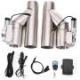 RJSPHH 3 Inch Electric Exhaust Cutout Motor E-cut Valve Kit, Catback Single Y Pipe 2 pcs with One Controller Remote Kit