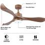 WINGBO 52’’ Modern Ceiling Fan with Lights and Remote, Industrial Walnut Ceiling Fan, 3 Curved Blades, Reversible Motor, Indoor LED Ceiling Fan for Kitchen Bedroom Living Room, ETL Listed