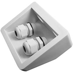 NUZAMAS Waterproof Twin/Double Cable Entry Gland Box for Solar Panel Satellite Aerial Caravan Motorhome RV Camping Van Boat UV-Resistant -White