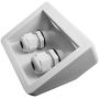 NUZAMAS Waterproof Twin/Double Cable Entry Gland Box for Solar Panel Satellite Aerial Caravan Motorhome RV Camping Van Boat UV-Resistant -White