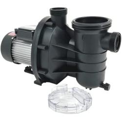 FibroPool 0.75HP Swimming Pool Pump for Above Ground Pools - 3/4 Horsepower - Designed and Assembled in USA - Hose Adapters Included - High Efficiency Single Speed Motor With Clear Top Lid - ABG075