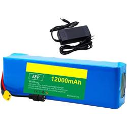 YXDFG 48V 12Ah Lithium Ion Ebike Battery,13S3P 12000 Mah Battery Pack, with BMS + 54.6V 2A Charger,for 350W 500W 750W 1000W Motor E-Bike Electric Bicycle Scooter