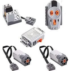 YYUNA Technology Power Function Motorized Kit, 5PCS Building Blocks Power Kit, Including 2 Medium Motors, 1Battery Box(6AAA Batteries Not Included), 1 2.4G Infrared Remote Control, 1 2.4G Receiver
