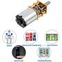 Mini Gear Motor DC 6V 400RPM Miniature Gear Motor 12GAN30 Gear Motor for DIY Mobile Robot,Smart Cars Project 1Pcs