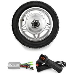 L-faster 12 Inch 250W Hub Motor Front Drive Wheel with Tire Throttle Grip Brushless Controller for Electric Bike Scooter Bicycle with The tire