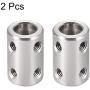 uxcell 8mm to 8mm Bore Rigid Coupling Set Screw L22XD14 Stainless Steel,Shaft Coupler Connector,Motor Accessories,2pcs