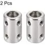 uxcell 8mm to 8mm Bore Rigid Coupling Set Screw L22XD14 Stainless Steel,Shaft Coupler Connector,Motor Accessories,2pcs
