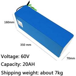 Wnicek 60V 20Ah 30Ah Electric Bike Lithium Battery Rechargeable Li-ion Battery Pack with Charger Fit for 60V 1500W 1200W 1000W Electric Motorcycle Electric Scooter Electric Tricycle