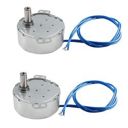 Fielect 2Pcs Synchronous Motor AC 110V 5-6RPM Turntable Motor CW/CCW Direction 4W TYC-50 Single Flat Shaft