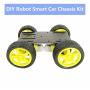 Premium 4wd Smart Robot Car Chassis Platform Kit for Arduino/Raspberry Pie/MicroBit, DC Electric Motor with Plastic TT Motor Tire Wheel 3-6V Dual Shaft Gear Motor TT Magnetic Gearbox Engine (Black)