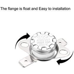 uxcell KSD301 Thermostat 250°C/482°F 10A Normal Closed N.C Adjust Snap Disc Temperature Switch for Microwave,Oven,Coffee Maker 5pcs